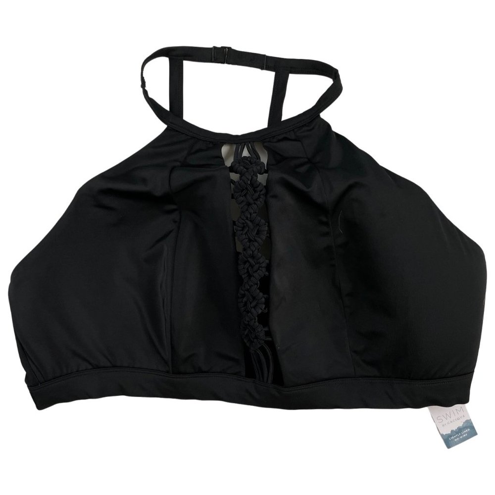 Cacique Swim Top Lightly Lined No Wire Size 24 Adjustable Racer Back Repreve $59